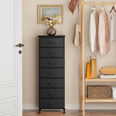 Tall Dresser For Bedroom, Storage Dresser Organizer With 7 Fabric Drawers, Nightstand Furniture In Closet, Entryway, Hallway by 17 Stories