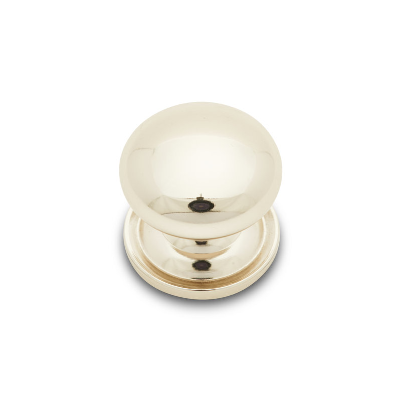 Poignée champignon unie avec plaque arrière attachée CK Series, Nickel poli, Petit