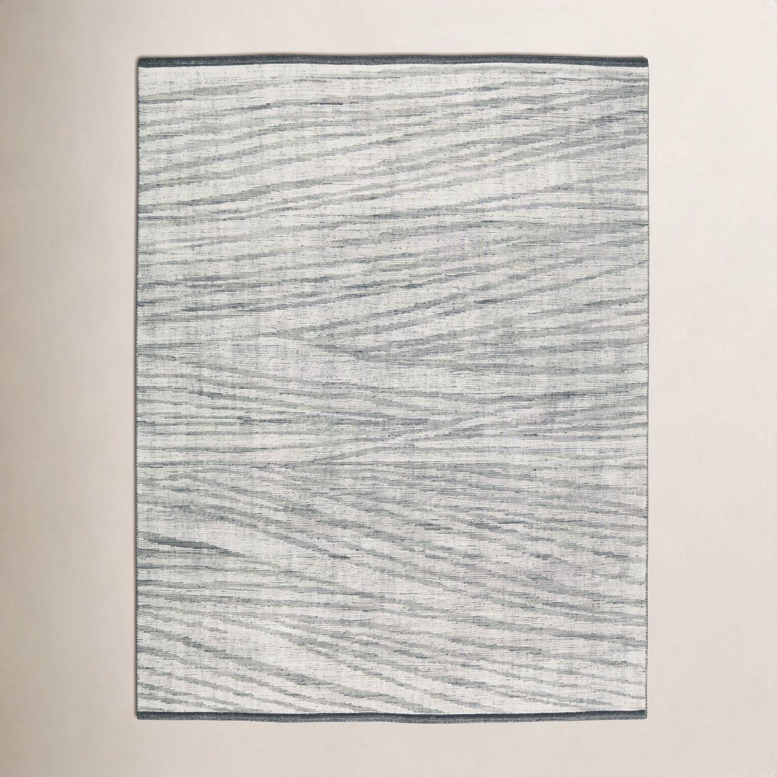 Westergard Ivory Gray Hand-Knotted Wool Rug, Rectangle 9' x 12'