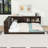 Queen Wood Daybed with Storage Shelves, Charging Station and LED Light-1409689487
