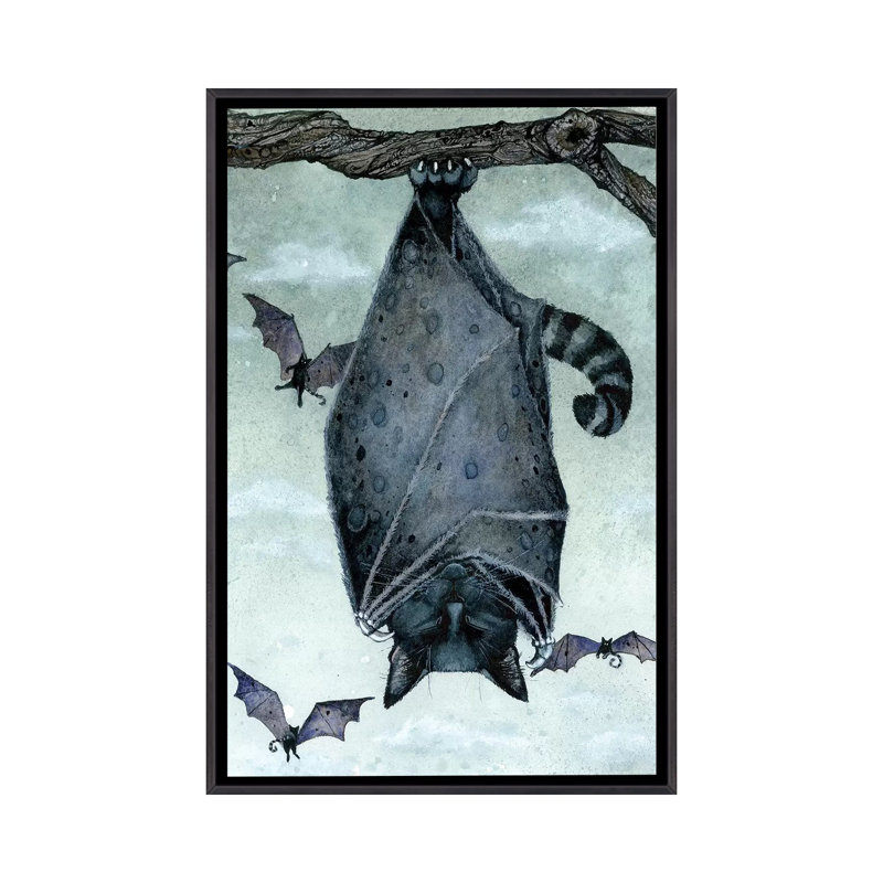 « Chatçon » par Maggie Vandewalle-reproduction d’art, Toile avec cadre noir patiné, H 60 po x l 40po x P 1,5 po, Pas de tapis