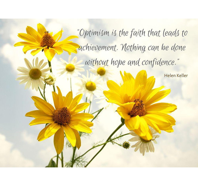 Helen Keller Quote Canvas Art with Yellow Daisies