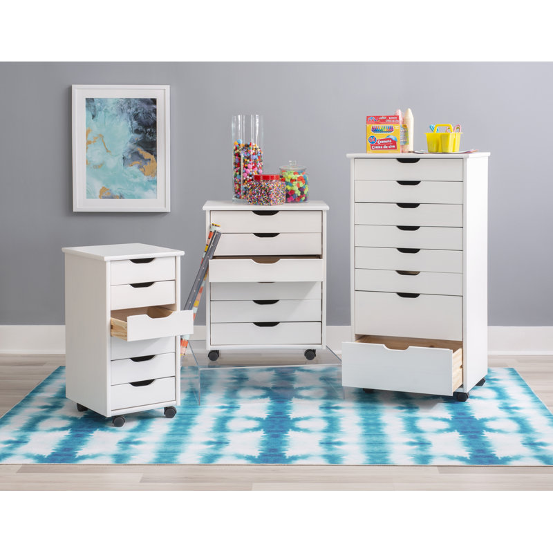 Commode de rangement 6 tiroirs Carrena, Blanc