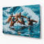Sports nautiques, water-polo, art mural en métal bleu-717728625