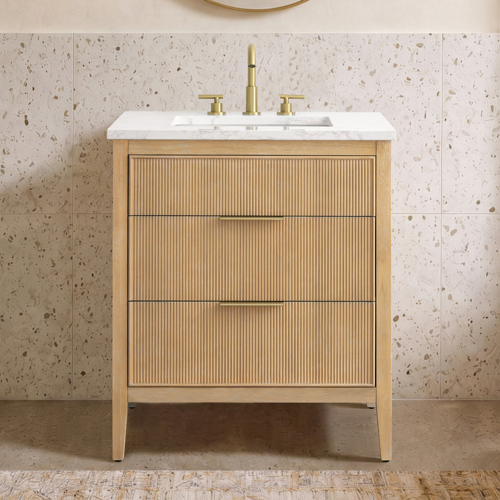 Bilroy 30" Oak Single Bathroom Vanity, Classic Oak