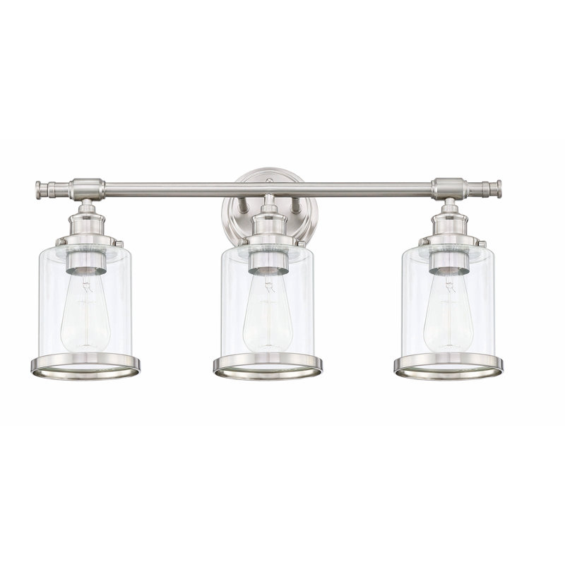 Ashod 3-Light Dimmable Brushed Nickel Vanity Light
