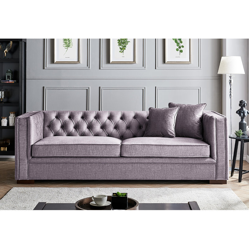 Roselyne Velvet Sofa, Slate Grey