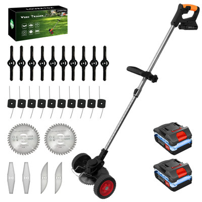 Tondeuse à gazon électrique sans fil 21V 3 en 1, coupe-bordure et débroussailleuse pour jardin