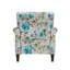 Chaise d'appoint Barnet en bleu pastel et floral gris avec pieds en bois massif-540742144
