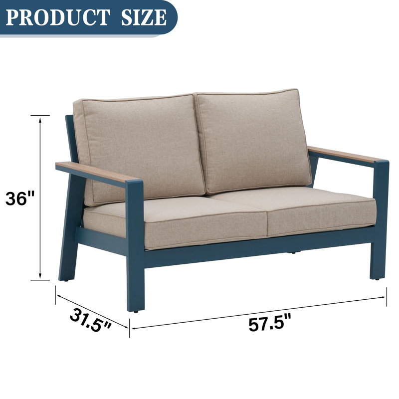 Anushka 57.5'' Wide Straight Loveseat with Cushions