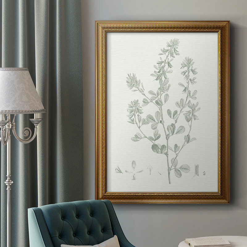 «Botanical Study In Sage VIII», toile encadrée de qualité supérieure - prête à être accrochée, H 27 po x l 18 po x P 2,5 po