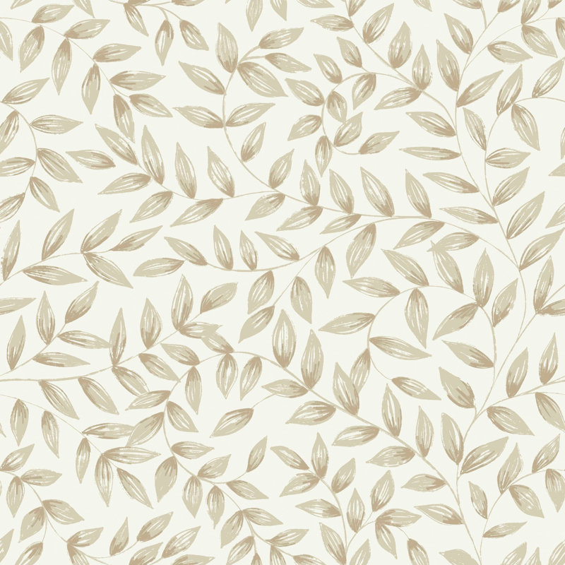 Inia Collection Leaf Branch Wallpaper Roll, Beige