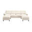 Canapé modulaire en U modulaire, canapé d'angle avec 4 coussins de taille, méridienne, tissu éponge, 4 places pour le salon, beige