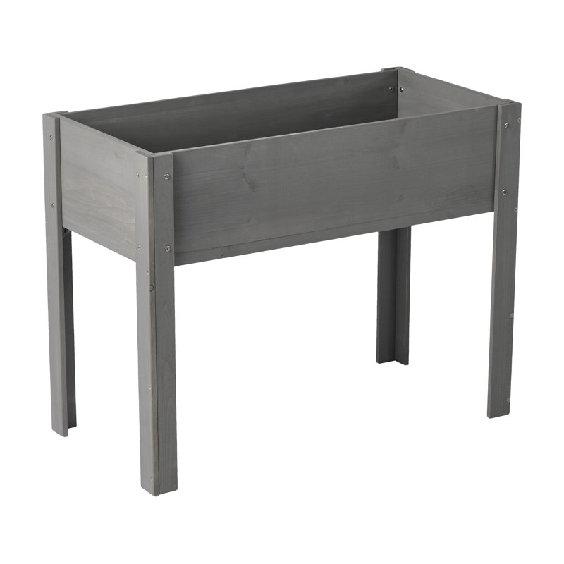Elevated 40 - Inch Planter Box Made Of Solid Wood With Four Legs For Outdoor Flower Vegetable Herb Growth, Brown Shade, Quick Installation Process, 20 Wide, 31 Tall In Leg Design Growing, Color, And