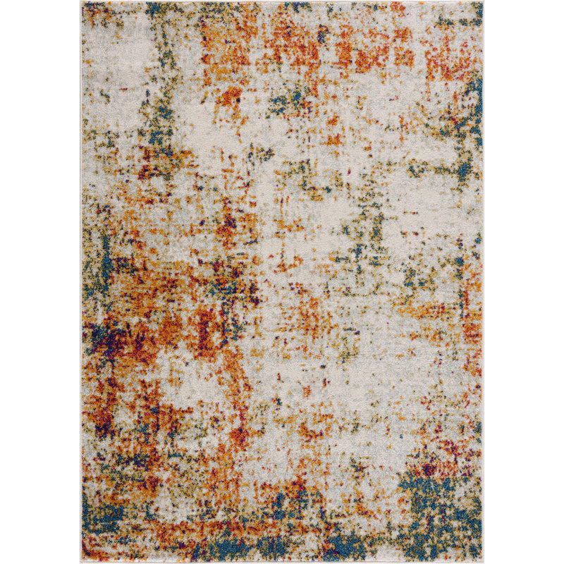 Abstract Indoor Rug, Rectangle 6'7" x 9'