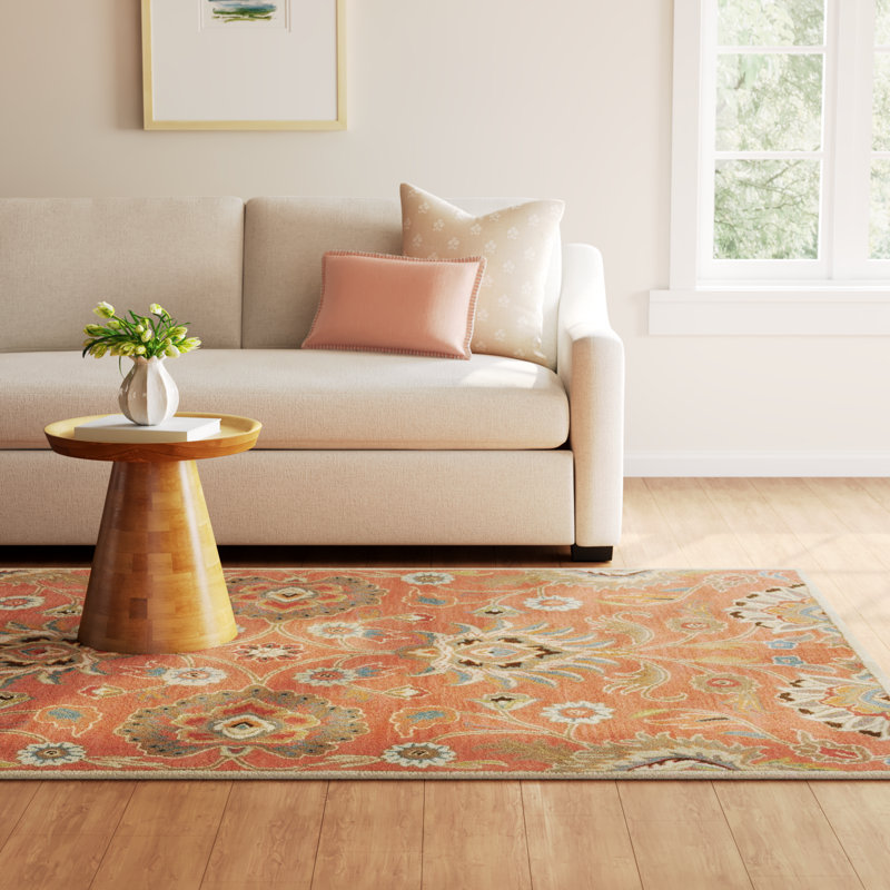 Arden Hand Tufted Wool Floral Indoor Rug, Rectangle 6' x 9'