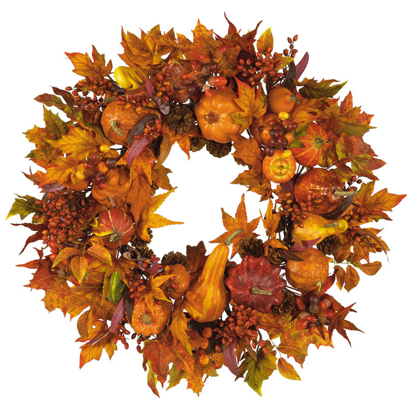 Pumpkin Wreath, 28"