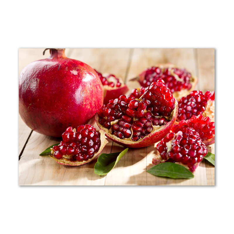 Pomegranate With Leaves - Wrapped Canvas Print