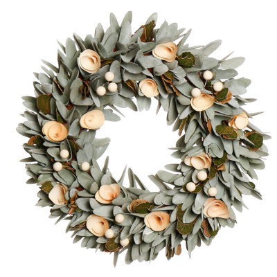 Handcrafted Preserved Woodchip 33cm Wreath