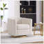 Fauteuil demi-tonneau pivotant en chenille avec base en bois massif, confortable fauteuil rond capitonné pour salon et chambre à coucher-130784916