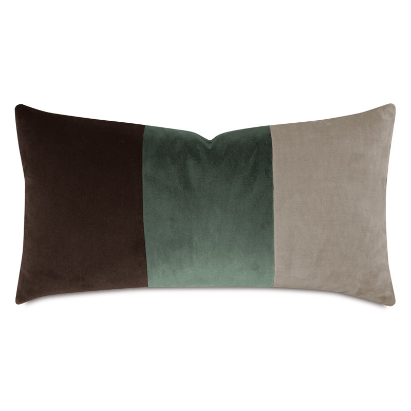 Coussin Uma, Rectangle H 11 po x l 21 po, Brun / vert / ivoire
