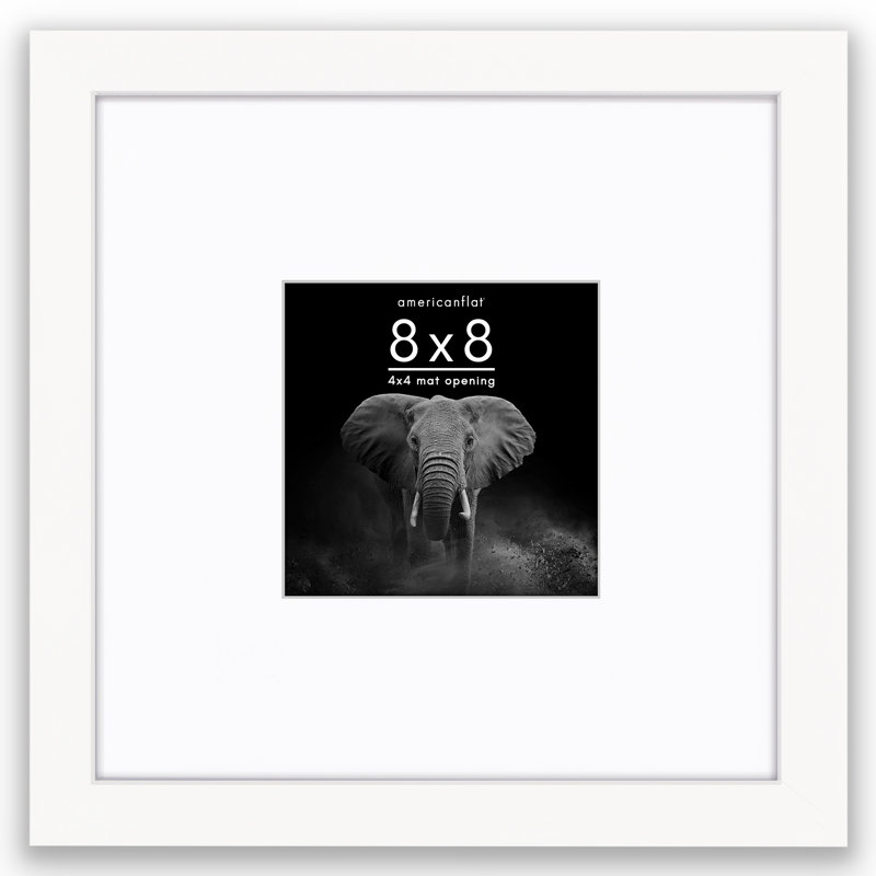 Cadre photo Americanflat, 8 po x 8 po, Blanc, Carrée