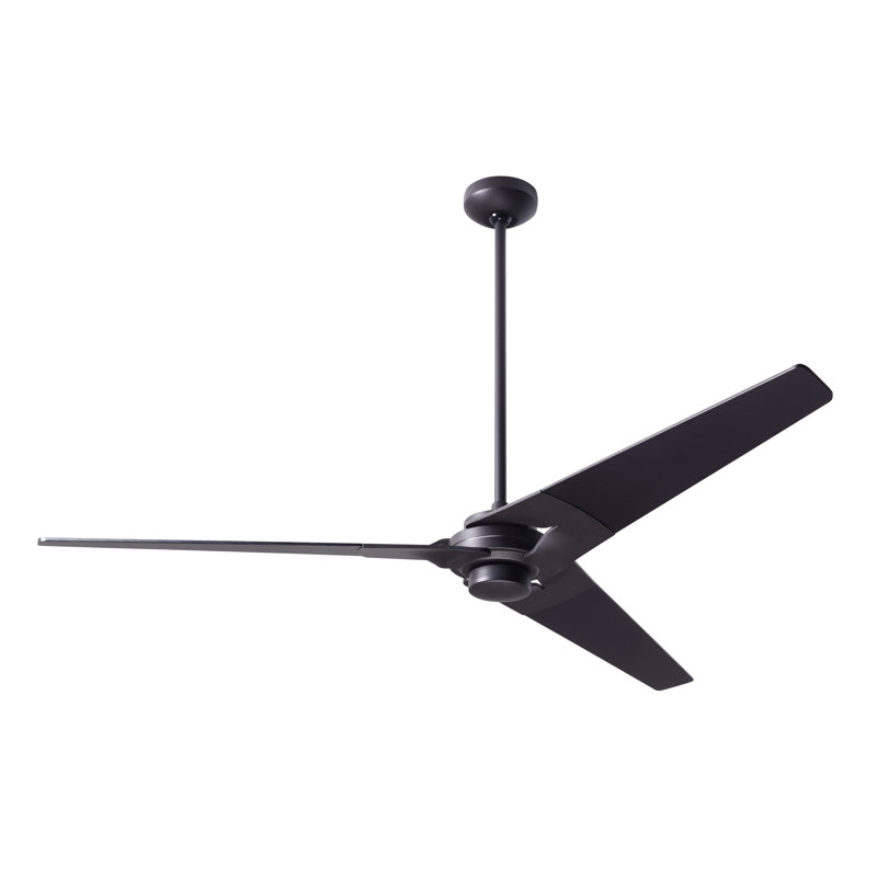 Torsion Downrod Ceiling Fan, Black, Dark Bronze, Fan Speed Only