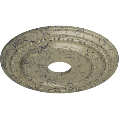 Endurathane Dublin Ceiling Medallion, 17 7/8"OD x 3 5/8"ID x 1 1/4"P (Fits Canopies up to 5 1/8"), Hand-Painted Castle Stone Crackle Finish