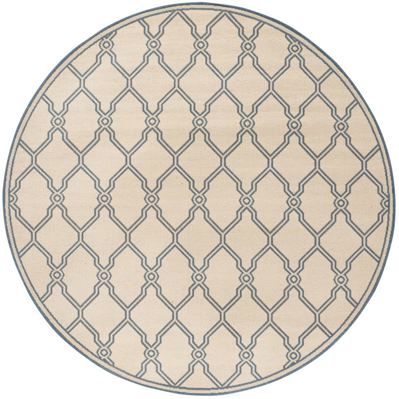 Croker Performance Abstract Indoor/Outdoor Area Rug, Round 6'7"