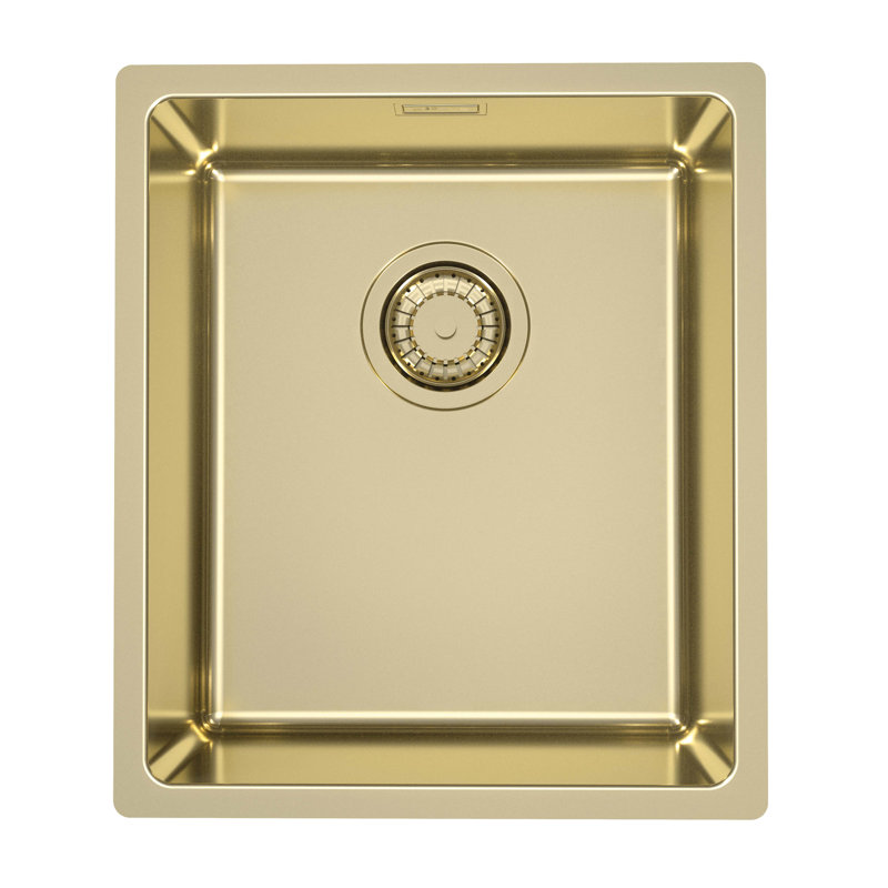 Belfry Kitchen Bergh 380mm W Single Bowl Inox Monarch Kitchen Sink 0, Gold