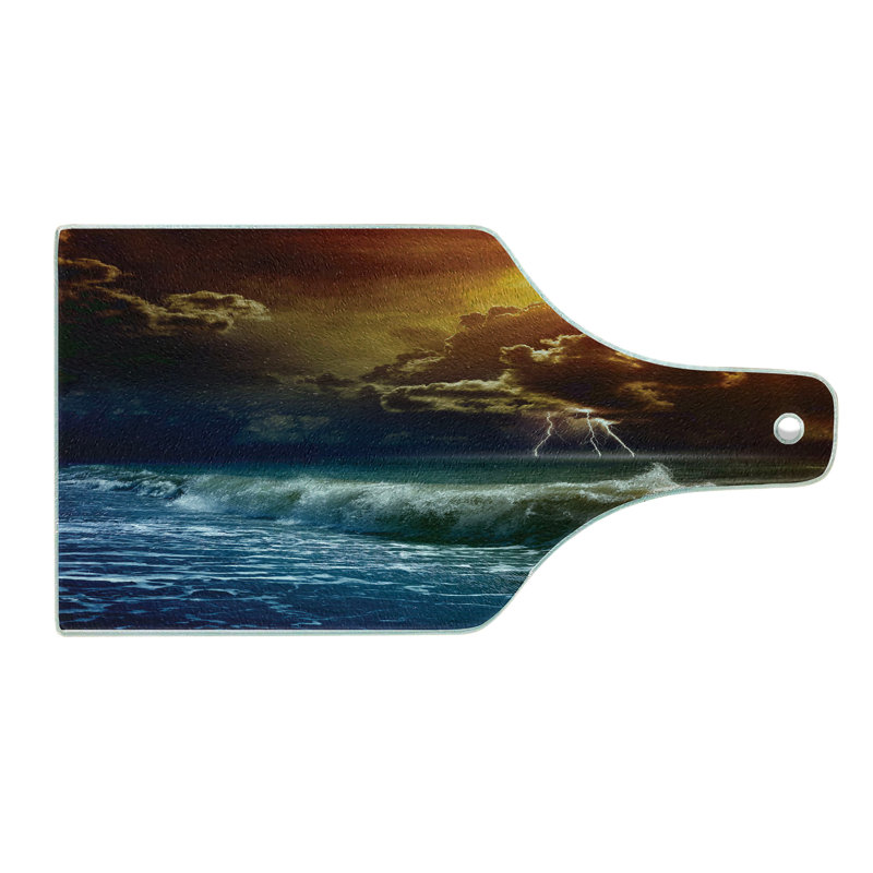 Ocean Thunderstorm Art Tempered Glass Cutting Board