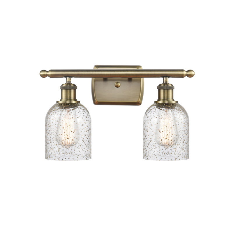 Éclairage pour meuble-lavabo à intensité réglable en laiton antique 2 lumières Willmar, Mica, DEL