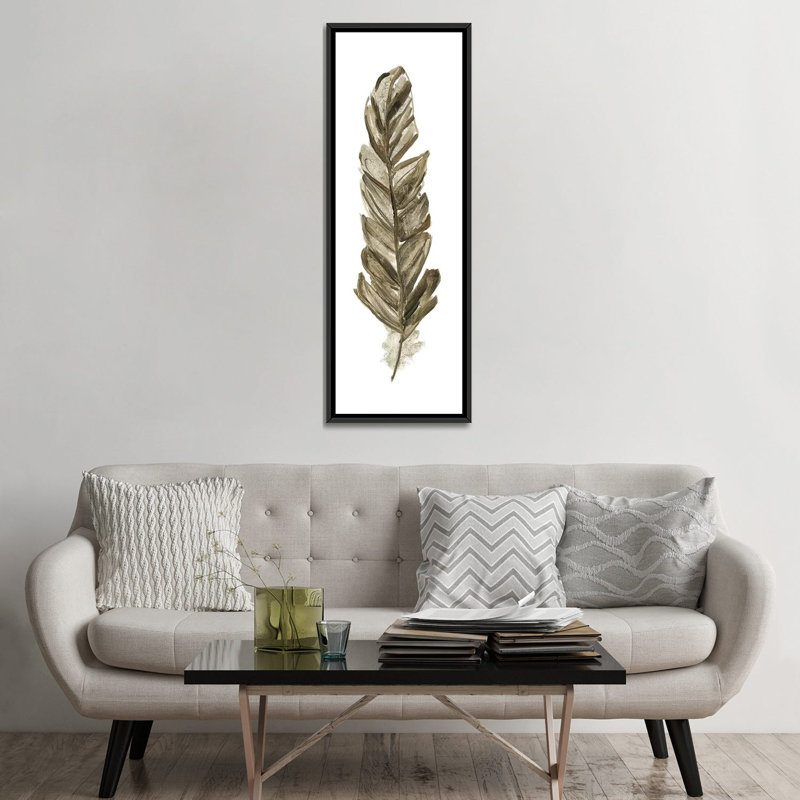 «Soft Feather III» par Sally Swatland - reproduction de dessin panoramique, H 60 po x l 20 po x P 1,5 po
