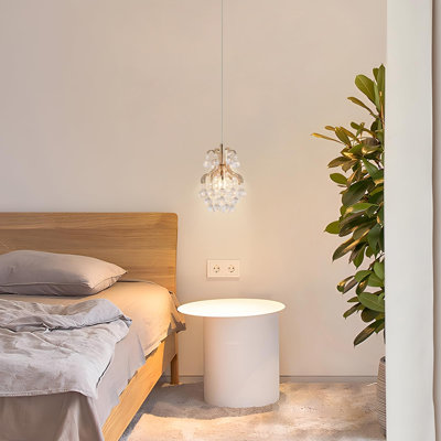 Élégant mini lustre suspendu en cristal, luminaire suspendu moderne pour petits espaces, chambre à coucher, îlot de cuisine, entrée, patio couvert, (transparent)