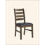 Chaise d'appoint en cuir synthétique brun et noyer (ensemble de 2)