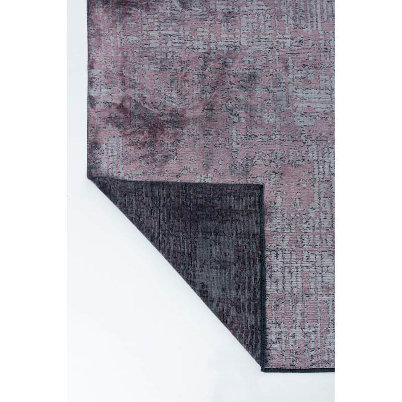 Lilac/Pink/Gray Abstract Luxury Area Rug, Rectangle 7'10" x 11'2"
