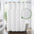 No-Hook Tufted Geometric Shower Curtain