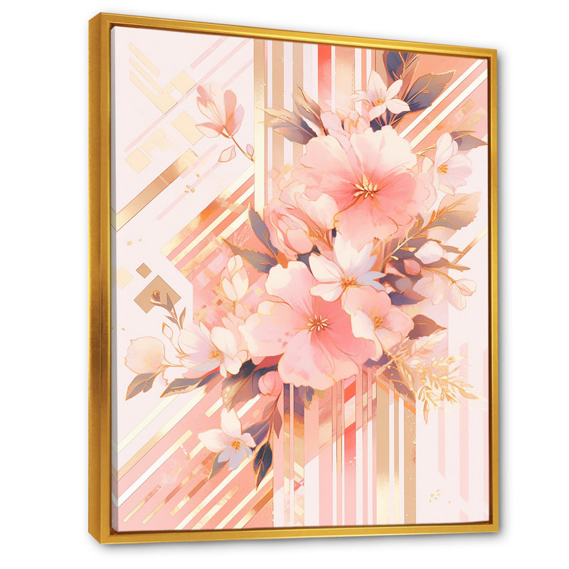 Fleurs de cerisier rose moderne avec motifs audacieux VI - Bouquets assortis, salon, H 44 po x l 34 po x P 1,5 po