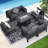 Gillet 7 Piece Patio Outdoor Aluminum Furniture Set with Gas/Propane Fire Pit Table, 29'' Extra Large Luxury Sectional Conversation Set-36699334
