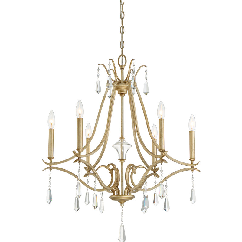 Willa Arlo Interiors Vogan Coal With Clear Chandelier, Gold