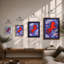 Rearing Horse in Motion Modern - Framed Print-387108199-387108198
