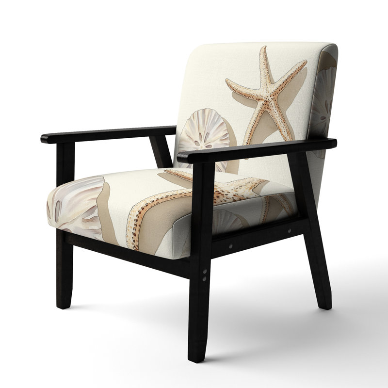 Chaise d'appoint Starfish, Accoudoirs carrés noirs