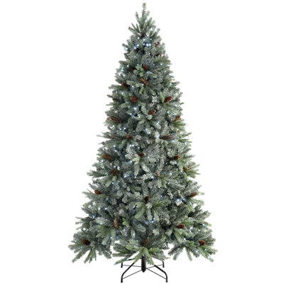 210cm H Lighted Artificial Spruce Christmas Tree