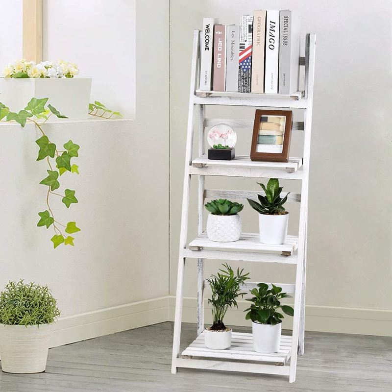 Support pour plante en bois massif Bothnian, Blanc