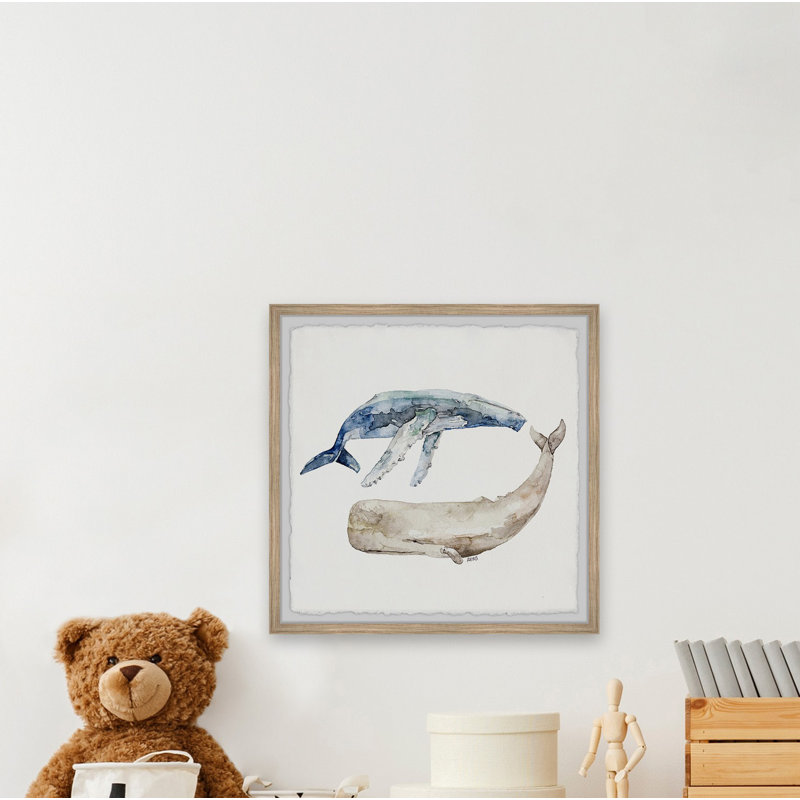 «Whale Duo» par Mayview, reproduction encadrée, H 32 po x l 32 po x P 1,5 po