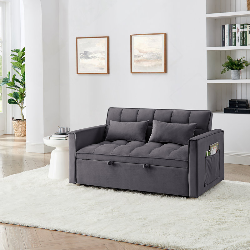 Canapé-lit pliable polyvalent avec dossier réglable pour un confort ultime, Gris antique 
