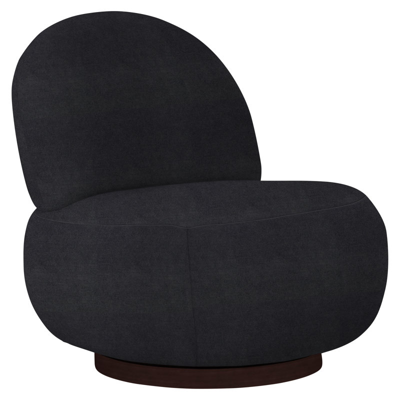 Lulu 29'' Wide Swivel Side Chair, Mocha, Akiko Graphite Performance 5534-011