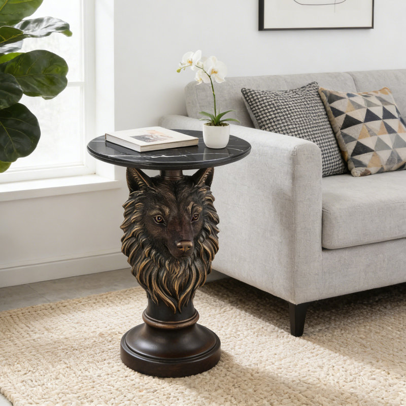 Table d'appoint de salon avec petite table d'appoint et table d'appoint étroite avec piédestal en forme d'animal