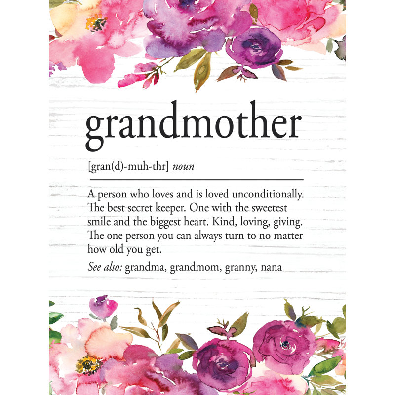 «Grandmother Définition», reproduction sur toile tendue, H 48 po x l 32 po