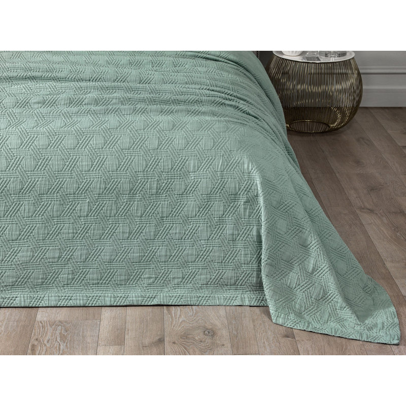 Maisie Sateen Coverlet, Green